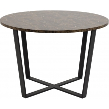 Stół okrągły glamour Amble 110 marmur szaro-brązowy Actona do jadalni, kuchni i salonu.