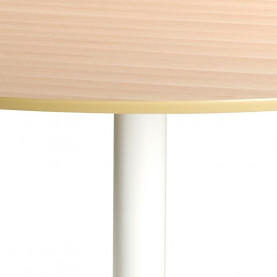 Stół okrągły na jednej nodze Ibiza 110 dąb/biały D2.Design do jadalni, kuchni i salonu. 2