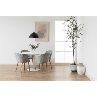 Stół okrągły na jednej nodze Ibiza 110 dąb/biały D2.Design do jadalni, kuchni i salonu.