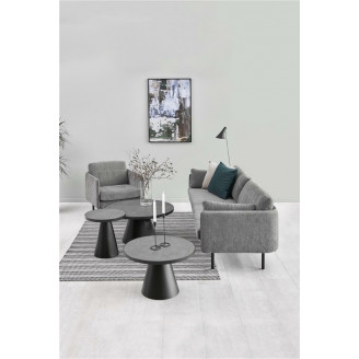Stolik okrągły designerski Soli 85 czarny Actona do salonu