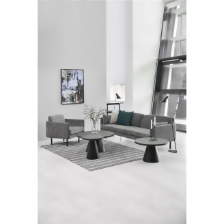 Stolik okrągły designerski Soli 65 czarny Actona do salonu