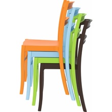 Stylowe Krzesło z tworzywa TIFFANY srebrnoszare Siesta do stołu.