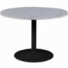 Nowoczesny Stół marmurowy okrągły na jednej nodze Tarifa 110 biało-czarny Actona do salonu i kuchni