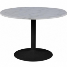 Nowoczesny Stół marmurowy okrągły na jednej nodze Tarifa 110 biało-czarny Actona do salonu i kuchni