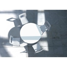 Stylowe Krzesło z tworzywa LUCCA srebrnoszare Siesta do stołu.