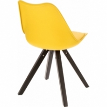 Skandynawskie Krzesło plastikowe z poduszką Norden Star Square czarno-żółte Intesi do salonu