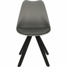 Skandynawskie Krzesło plastikowe z poduszką Norden Star Square szare-żółte Intesi do salonu