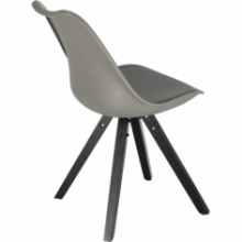 Skandynawskie Krzesło plastikowe z poduszką Norden Star Square szare-żółte Intesi do salonu