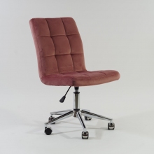 Krzesło biurowe welurowe Q-020 Velvet antyczny róż Signal do biurka.