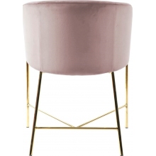 Glamour Fotel/krzesło welurowe na złotych nogach Nelson różowy/złoty Actona do salonu, sypialni i poczekalni.
