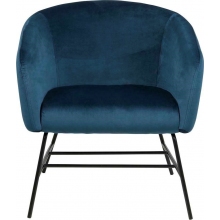 Nowoczesny Fotel welurowy Ramsey VIC niebieski Actona do salonu, sypialni i poczekalni.