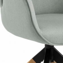 Skandynawskie Krzesło obrotowe tapicerowane Aura Wood jasne szare Actona do salonu