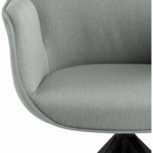 Skandynawskie Krzesło obrotowe tapicerowane Aura Wood jasne szare Actona do salonu
