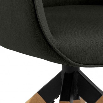 Stylowe i wygodne Krzesło obrotowe tapicerowane Aura Wood ciemne szare Actona do kuchni i jadalni
