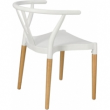 Skandynawskie Krzesło designerskie z tworzywa Wicker białe Simplet do salonu