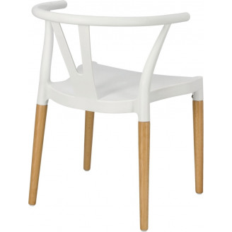 Skandynawskie Krzesło designerskie z tworzywa Wicker białe Simplet do salonu