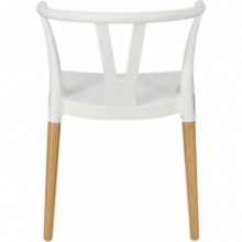 Skandynawskie Krzesło designerskie z tworzywa Wicker białe Simplet do salonu