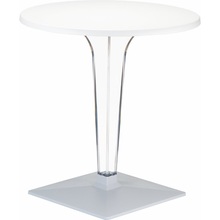 Stół okrągły na jednej nodze ICE 60 biały Siesta do salonu, kuchni i jadalni.