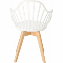 Skandynawskie Krzesło ażurowe z podłokietnikami Sirena białe Intesi do salonu