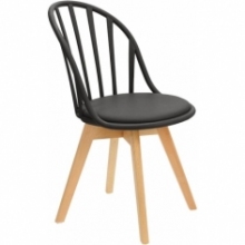 Skandynawskie Krzesło ażurowe z tworzywa Sirena czarne Intesi do salonu