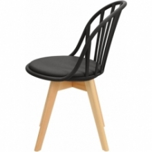 Skandynawskie Krzesło ażurowe z tworzywa Sirena czarne Intesi do salonu