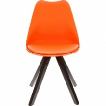 Nowoczesne Krzesło z tworzywa Norden Star Square Black pomarańczowe Intesi do kuchni i jadalni