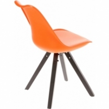 Nowoczesne Krzesło z tworzywa Norden Star Square Black pomarańczowe Intesi do kuchni i jadalni