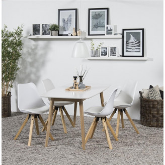 Stół prostokątny skandynawski Nagano 150x80 biały D2.Design do jadalni, kuchni i salonu.