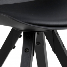 Stylowe Krzesło designerskie z poduszką Dima czarne Actona do stołu.