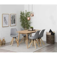 Stylowe Krzesło tapicerowane skandynawskie Dima jasno szare D2.Design do kuchni, salonu i restauracji.