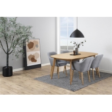 Skandynawskie Krzesło tapicerowane z podłokietnikami Emilia jasno szare D2.Design do kuchni, salonu i restauracji.