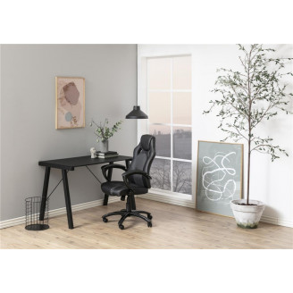 Stylowe Biurko szklane industrialne Typhoon 125 czarne D2.Design