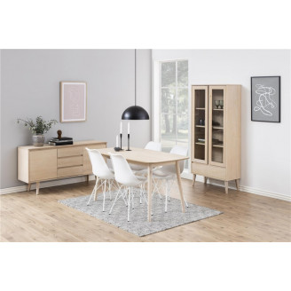 Stylowe Krzesło skandynawskie z poduszką Eris białe D2.Design do stołu.