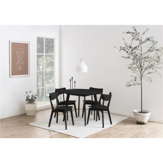 Stół okrągły loft Roxby 105 czarny Actona do jadalni, kuchni i salonu.