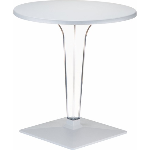 Stół okrągły na jednej nodze Ice 70 srebrnoszary Siesta do salonu, kuchni i jadalni.