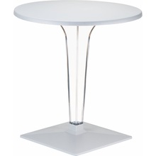 Stół okrągły na jednej nodze Ice 80 srebrnoszary Siesta do salonu, kuchni i jadalni.