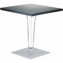 Stół kwadratowy na jednej nodze Ice 60x60 czarny Siesta do salonu, kuchni i jadalni.