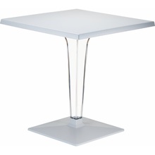 Stół kwadratowy na jednej nodze Ice 60x60 srebrnoszary Siesta do salonu, kuchni i jadalni.