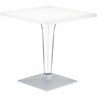 Stół kwadratowy na jednej nodze Ice 70x70 biały Siesta do salonu, kuchni i jadalni.