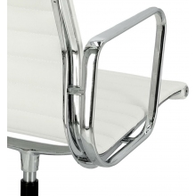 Fotel konferencyjny gabinetowy CH1081T biała skóra D2.Design do biurka.