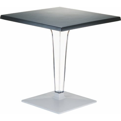 Stół kwadratowy na jednej nodze Ice 70x70 czarny Siesta do salonu, kuchni i jadalni.
