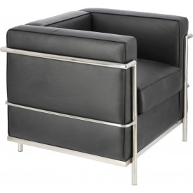 Designerski Fotel skórzany Kubik czarny D2.Design do salonu i sypialni. 2