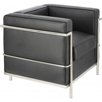 Designerski Fotel skórzany Kubik czarny D2.Design do salonu i sypialni.