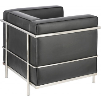 Designerski Fotel skórzany Kubik czarny D2.Design do salonu i sypialni.