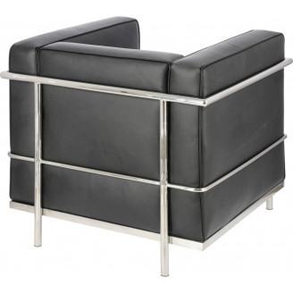Designerski Fotel skórzany Kubik czarny D2.Design do salonu i sypialni.