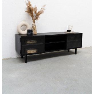 Komoda industrialna na nóżkach Object023 160 czarna NG Design na książki do salonu i sypialni