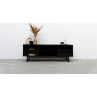 Komoda industrialna na nóżkach Object023 160 czarna NG Design na książki do salonu i sypialni