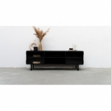 Komoda industrialna na nóżkach Object023 160 czarna NG Design na książki do salonu i sypialni