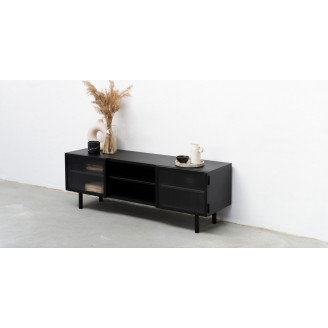 Komoda industrialna na nóżkach Object023 160 czarna NG Design na książki do salonu i sypialni