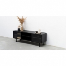 Komoda industrialna na nóżkach Object023 160 czarna NG Design na książki do salonu i sypialni